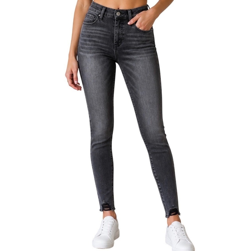 NEW 1822 Denim Skinny Jeans Size 24 Black High Rise Ankle